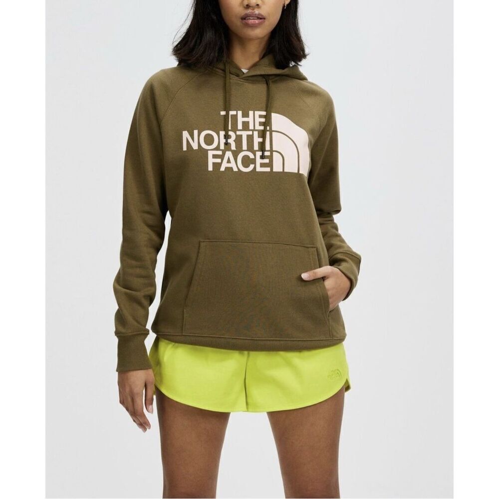 The North Face Women’s Hoodie Size M Green Pink Cotton Blend See Description